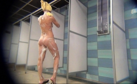 Slender Girl With A Lovely Ass And Hot Legs Takes A Shower