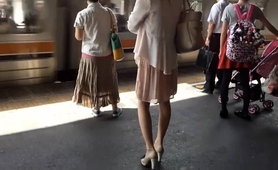 Beautiful Japanese Girl In White Panties Upskirt In Public