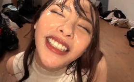 Kinky Asian Teen Gets Her Pretty Face Covered In Fresh Cum