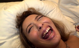 Beautiful Oriental Teen Pounded Deep And Facialized In Bed
