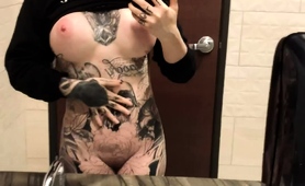 Tattooed Teen Reveals Her Fabulous Body In A Public Toilet