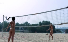Dashing Young Nudist Chicks Have Fun At The Beach