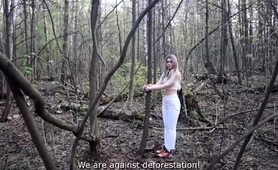 Helpless Young Babe Drilled Hard Doggystyle In The Woods